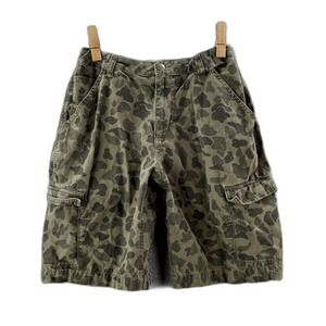 Carhartt Cargo Shorts Youth 16 Green Camo Adjustable Waist Outdoor Utility Skate